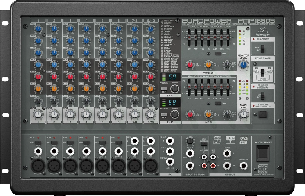 Behringer PMP1680S garsų maišiklis 10 kanalai 10 – 200000 Hz Juoda