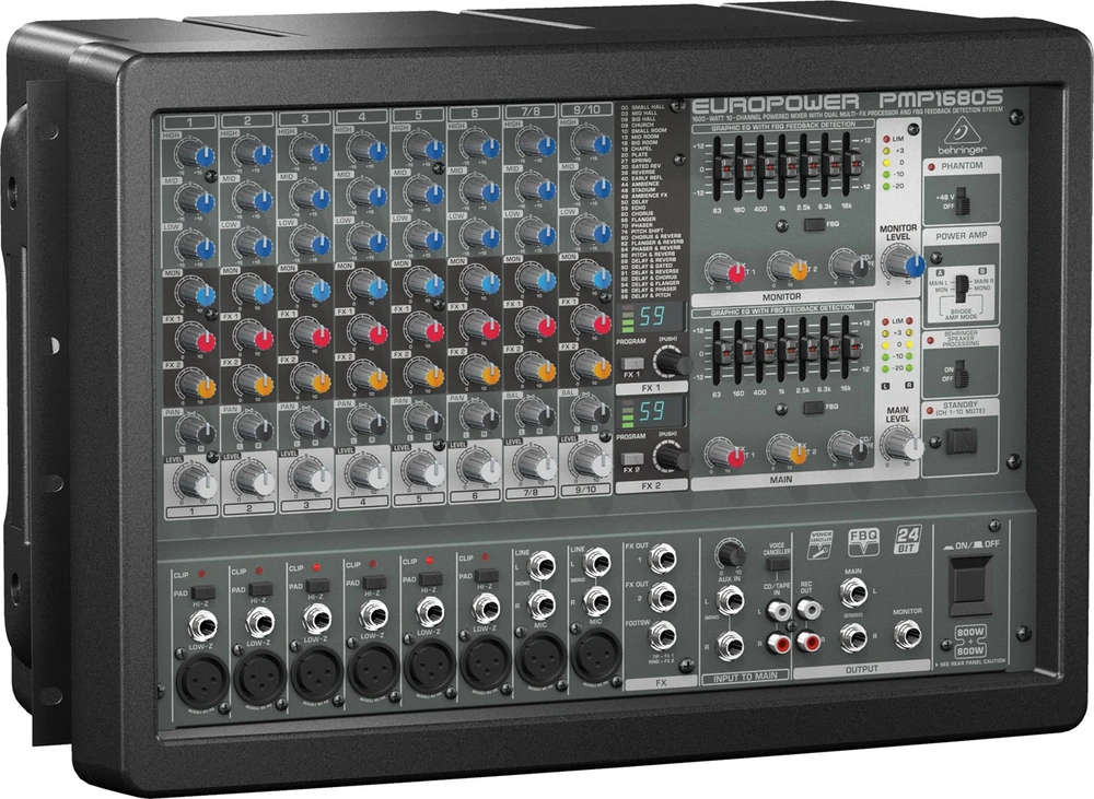 Behringer PMP1680S garsų maišiklis 10 kanalai 10 – 200000 Hz Juoda