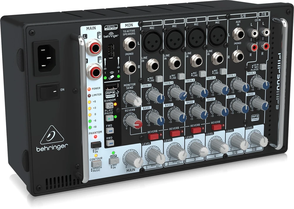 Behringer PMP500MP3 garsų maišiklis 8 kanalai Juoda