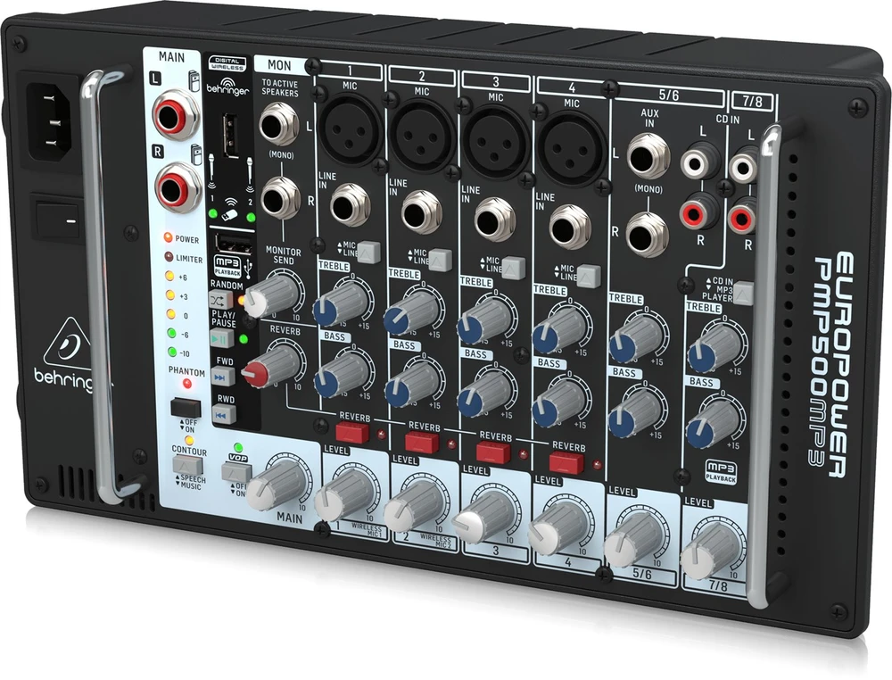 Behringer PMP500MP3 garsų maišiklis 8 kanalai Juoda