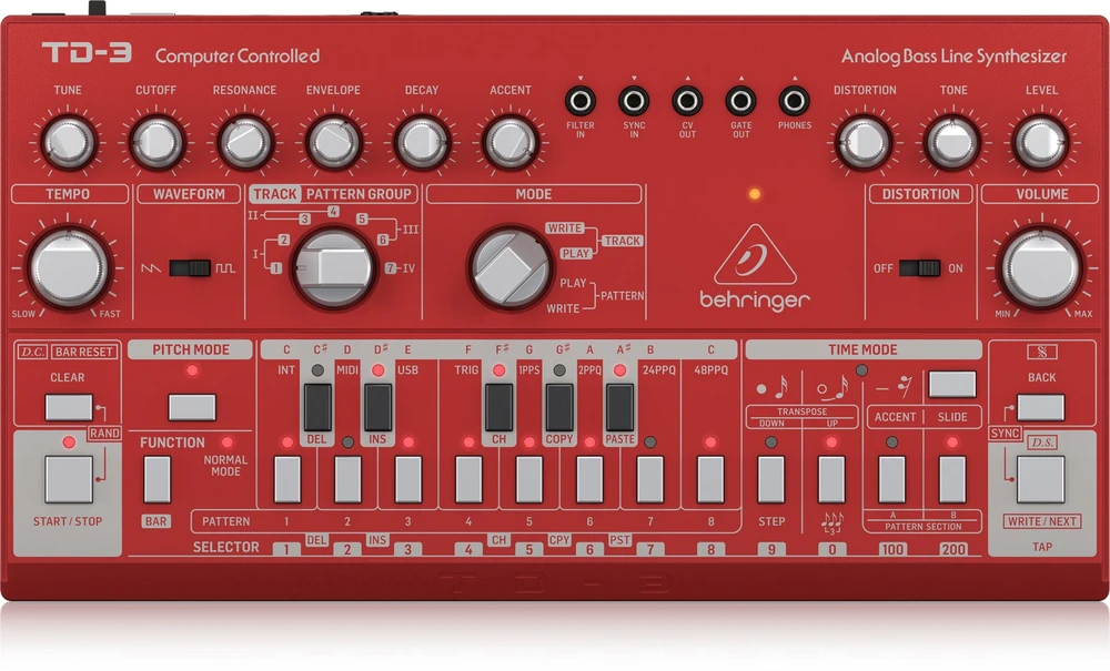 Behringer TD-3-RD sintezatorius Analoginis sintezatorius Raudona
