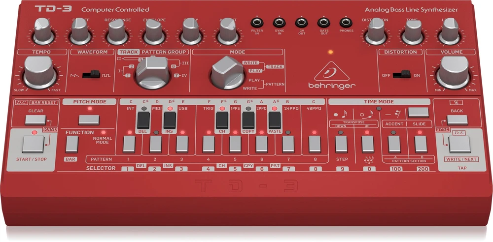Behringer TD-3-RD sintezatorius Analoginis sintezatorius Raudona