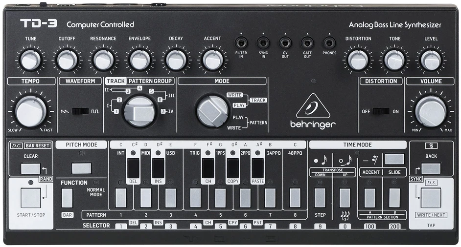 Behringer TD-3-SB Analog synthesizer Juodas