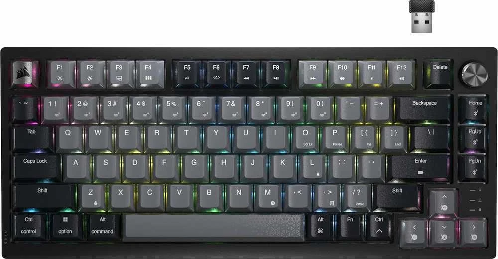 CORSAIR K65 Plus Belaidė mechaninė klaviatūra RGB LED pašvietimas Corsair MX Raudona