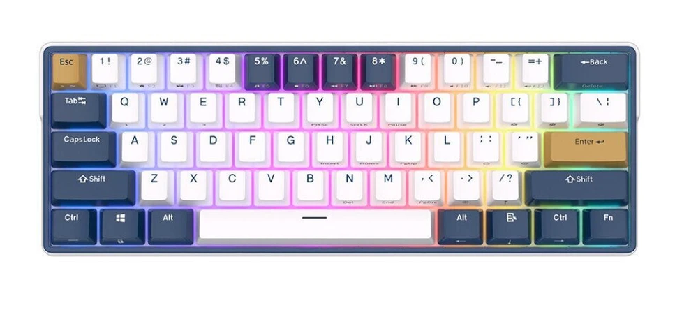 Royal Kludge RK61 Plus RGB Klein Mėlyna belaidė klaviatūra | 60%, Hot-swap, Brown switches, US