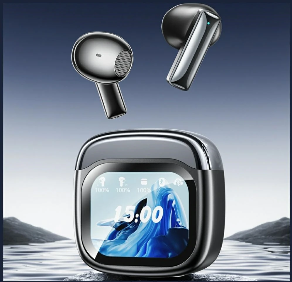 Belaidės ausinės AWEI TP100 ENC Bluetooth 5.4 TWS + docking station juodos spalvos
