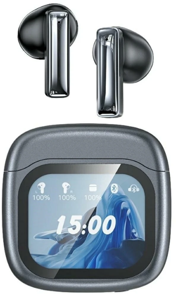 Belaidės ausinės AWEI TP100 ENC Bluetooth 5.4 TWS + docking station juodos spalvos