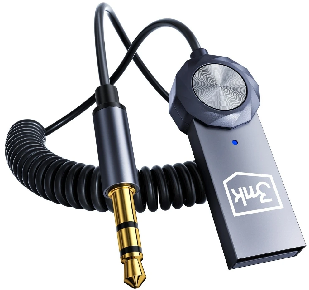 Belaidis garso adapteris 3MK garso „Bluetooth“ adapteris, 3,5 mm lizdas, 2 įėjimai, 1 lizdas