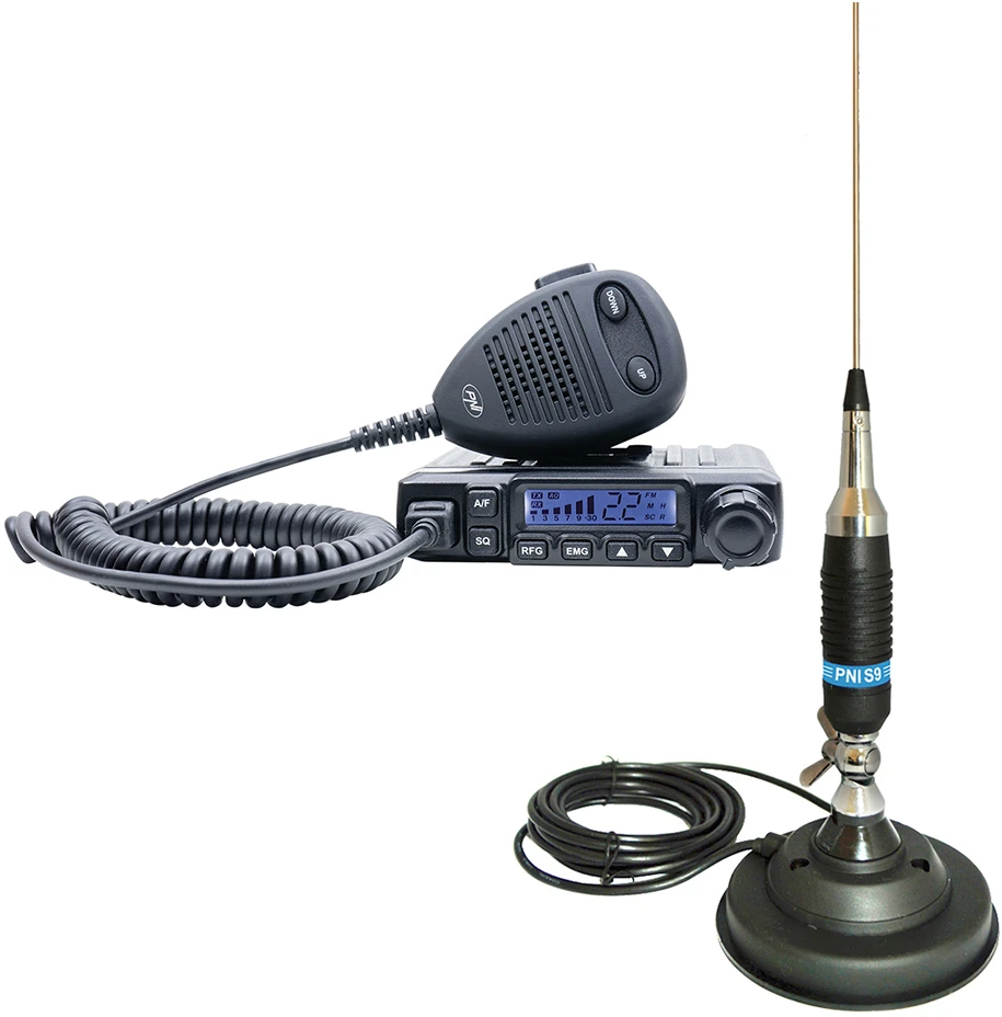 Belaidis CB PNI Escort rinkinys HP 6500 ASQ + CB PNI S9 antena su magnetu