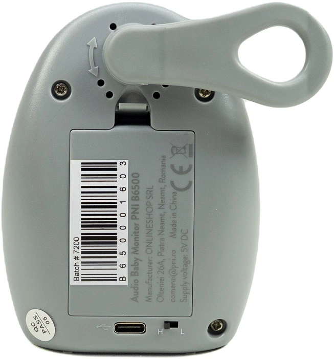 Belaidis garso kūdikių monitorius PNI B6500, domofonas, su naktine lempa, „Vox“ ir „Pager“ funkcijomis, reguliuojamu mikrofono jautrumu