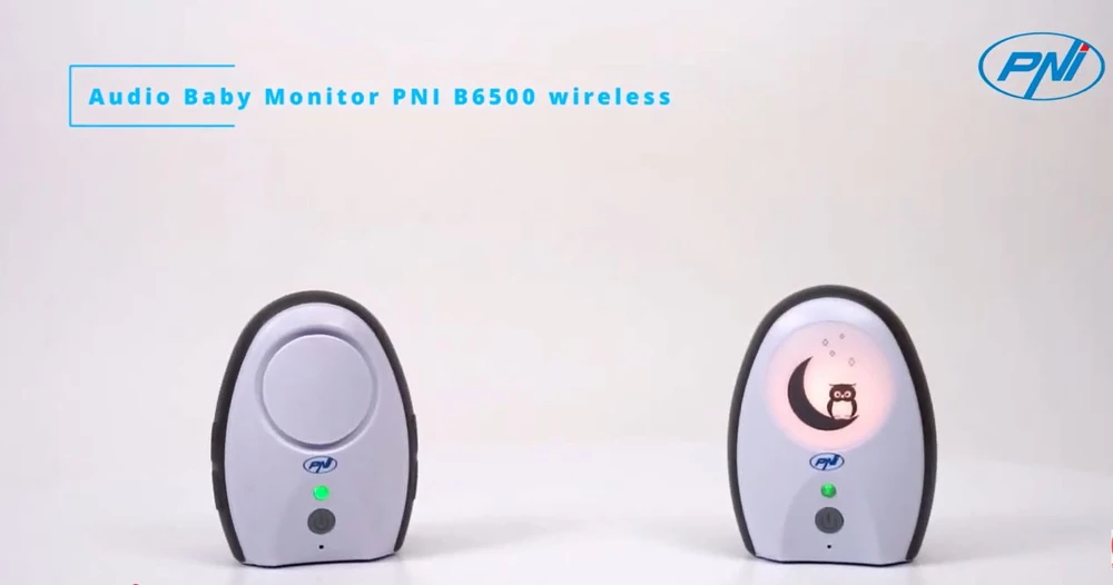 Belaidis garso kūdikių monitorius PNI B6500, domofonas, su naktine lempa, „Vox“ ir „Pager“ funkcijomis, reguliuojamu mikrofono jautrumu
