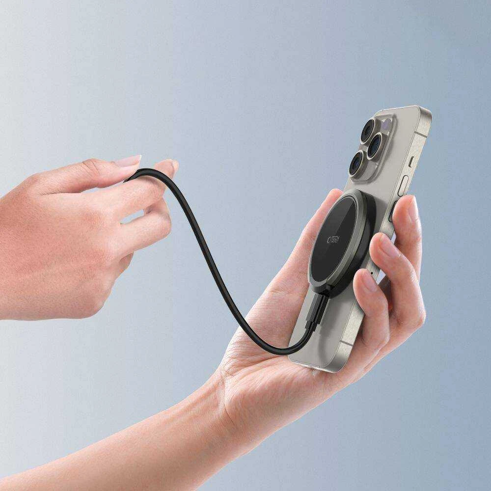 Belaidis įkroviklis 15W Magnetic MagSafe Tech-Protect QI15W-A33 juodos spalvos