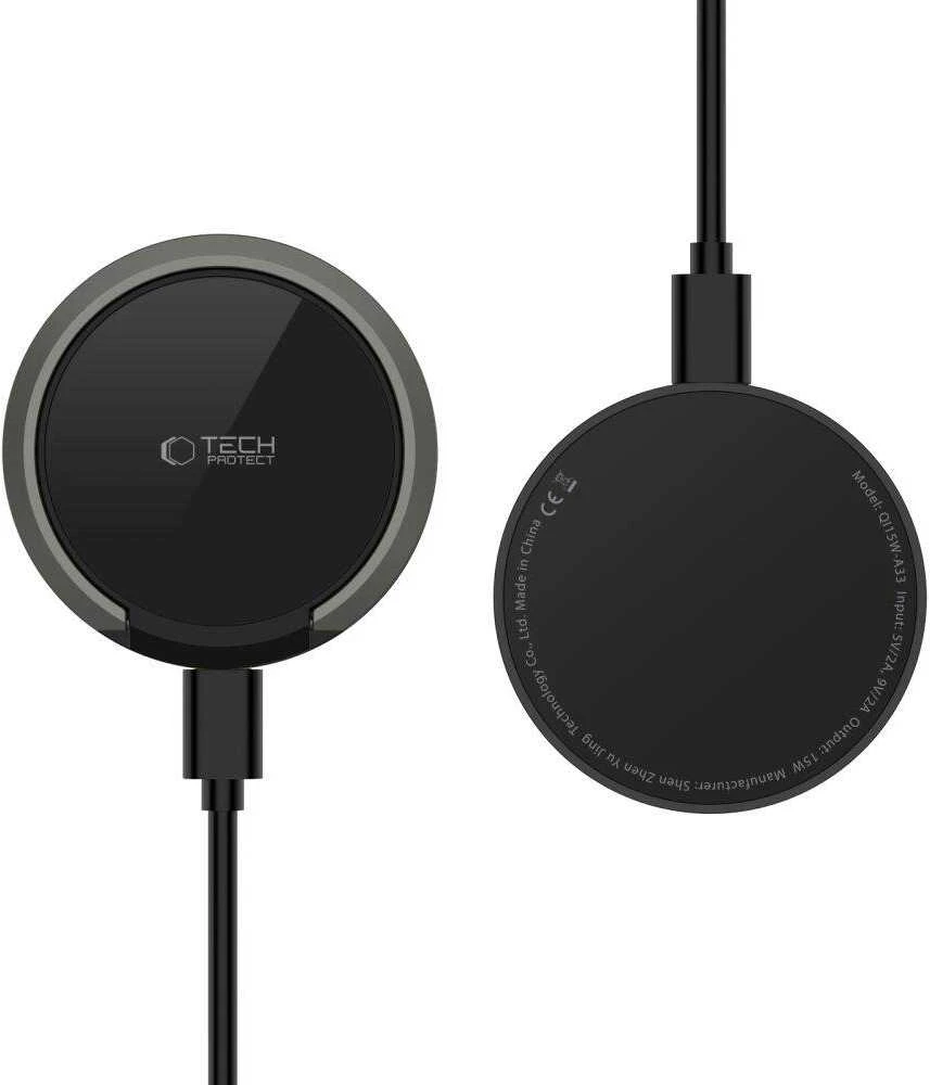 Belaidis įkroviklis 15W Magnetic MagSafe Tech-Protect QI15W-A33 juodos spalvos