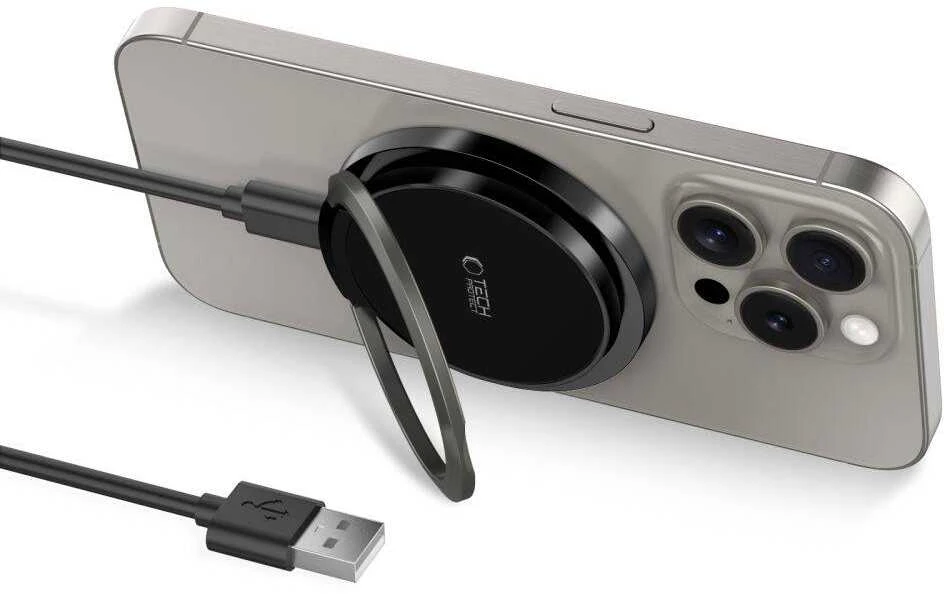 Belaidis įkroviklis 15W Magnetic MagSafe Tech-Protect QI15W-A33 juodos spalvos