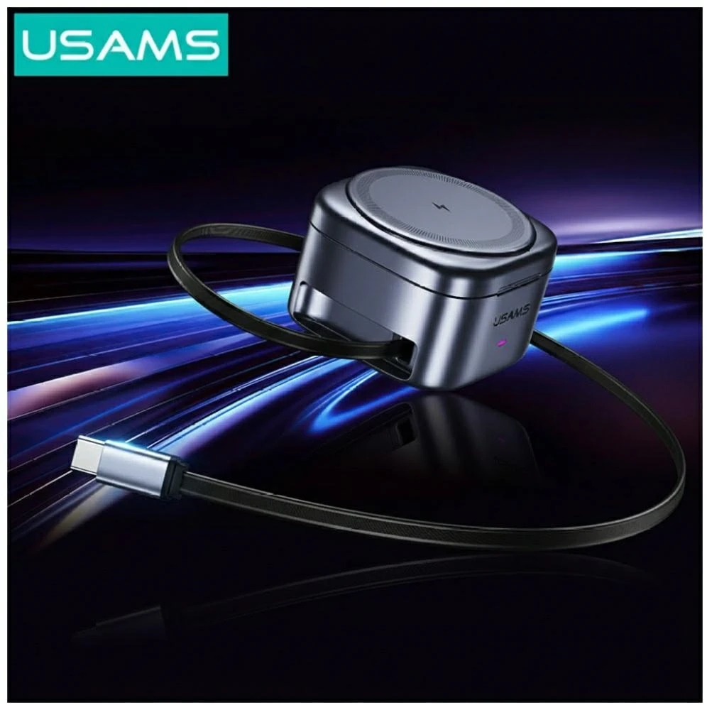 Belaidis įkroviklis 3in1 Usams CD257 Qi2 tarnish