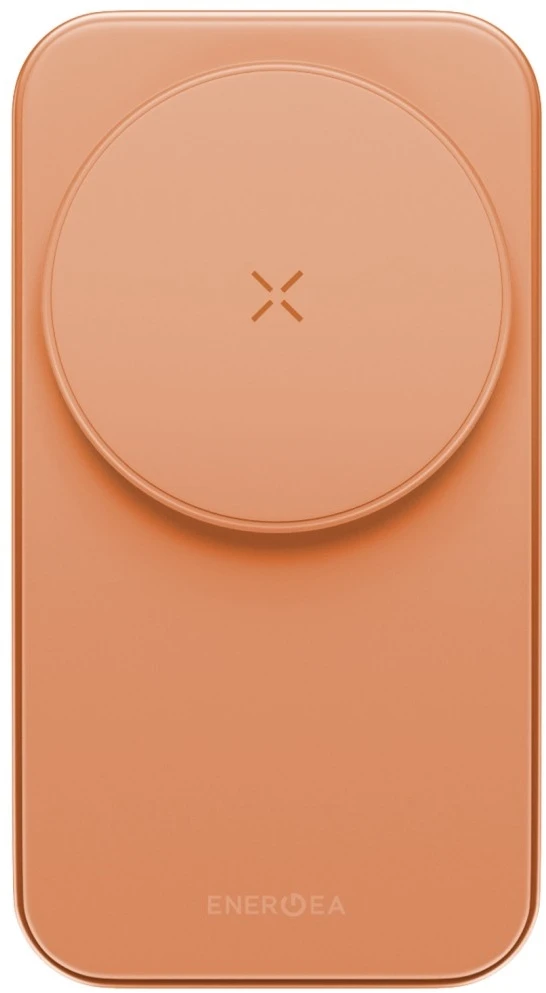 Belaidis įkroviklis Energea MagTrio 2 3-in-1 Qi2 25W foldable oranžinės spalvos