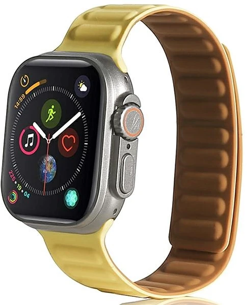 Beline Apple Watch Magnetic apyrankė42/44/45/49mm geltonos spalvos