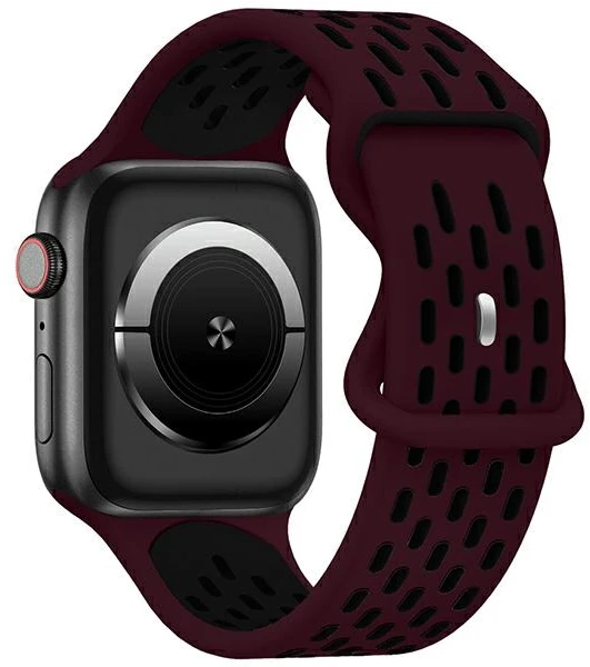 Beline Apple Watch New SportSilicone apyrankė 42/44/45/49mm Burgundy-juodos spalvos Wine Raudona/juodos spalvos Box