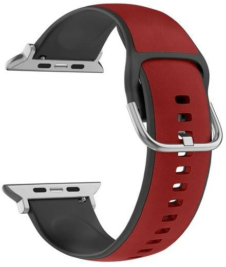 Beline Apple Watch apyrankė Silico Leather42/44/45/49mm Raudona-juodos spalvos/Raudona-juodos spalvos Box