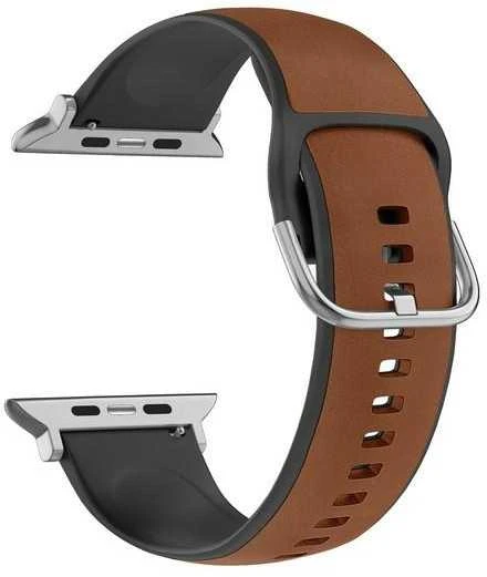 Beline Apple Watch apyrankė Silico Leather42/44/45/49mm rudos spalvos-juodos spalvos/rudos spalvos-juodos spalvos Box