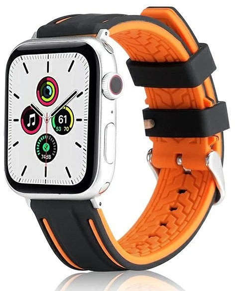 Beline Apple Watch Solid Silicone apyrankė 38/40/41mm oranžinės spalvos/juodos spalvos