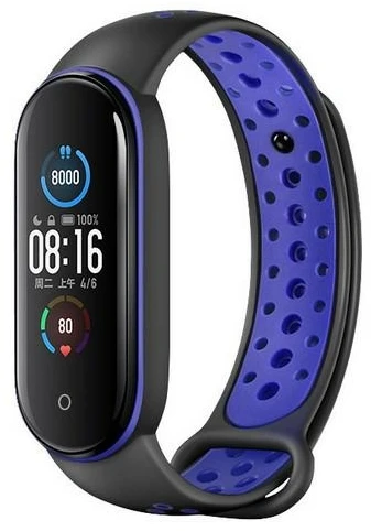 Beline Design Mi Band 7/6/5 apyrankė juodos spalvos-mėlynas