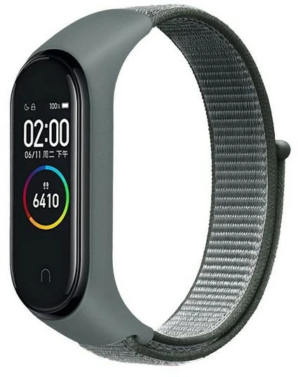 Beline Mi Band 7/6/5/4/3 NylonLoop apyrankė pilkos spalvos