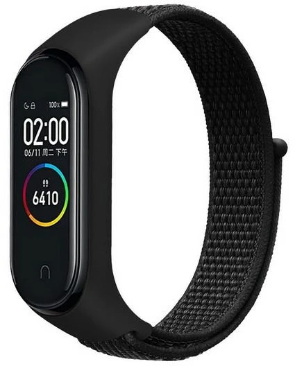 Beline Mi Band 7/6/5/4/3 NylonLoop apyrankė juodos spalvos