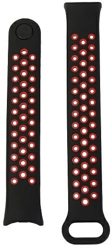 Beline Mi Band 10/9/8 design apyrankė juodos spalvos-red