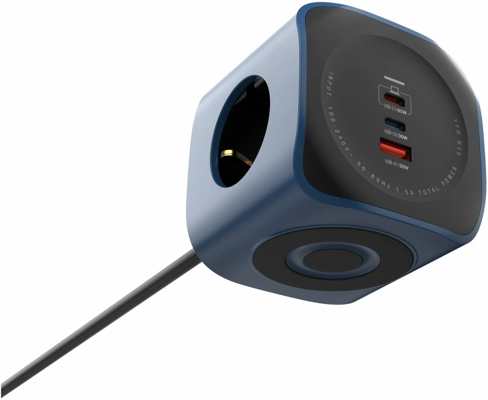 Beline Cellline Power Socket Cube 6in1 2500W USB/2xUSB-C 65W mėlynas
