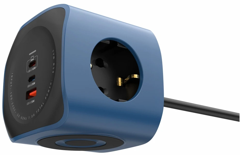 Beline Cellline Power Socket Cube 6in1 2500W USB/2xUSB-C 65W mėlynas