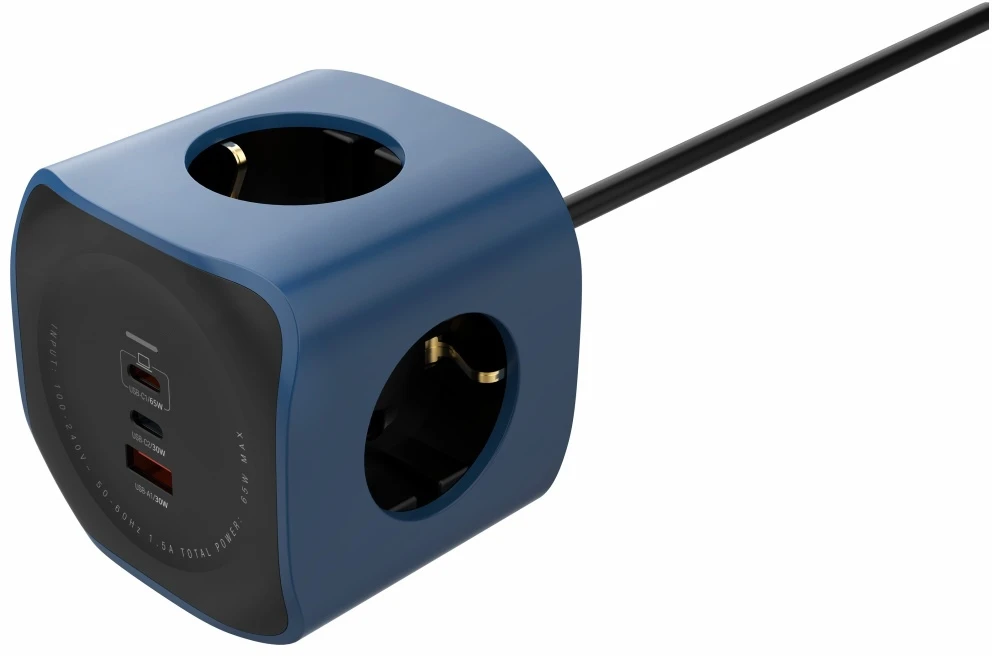 Beline Cellline Power Socket Cube 6in1 2500W USB/2xUSB-C 65W mėlynas