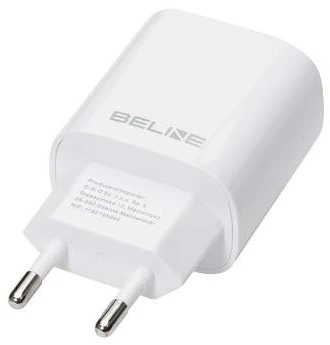 Beline įkroviklis 1x USB-C + 1x USB 30W baltos spalvos (tik antgalis) PD 3.0 + QC 3.0 BLN2CW30 GaN