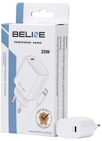 Beline Charger 1x USB-C 20W + Lightning cable baltos spalvos /baltos spalvos PD3.0 BLNCW20L
