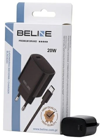 Beline Charger 1x USB-C 20W + cableUSB-C juodos spalvos /juodos spalvos PD 3.0 BLNCB20C
