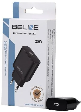 Beline Charger 1x USB-C 25W juodos spalvos (only head) PD 3.0 BLNCB25 GaN