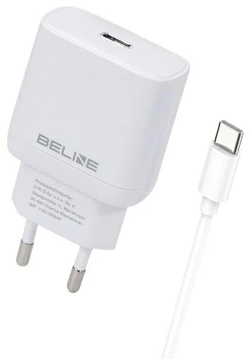 Beline Charger 1x USB-C 25W + cableUSB-C baltos spalvos /baltos spalvos PD 3.0 BLNCW25C GaN