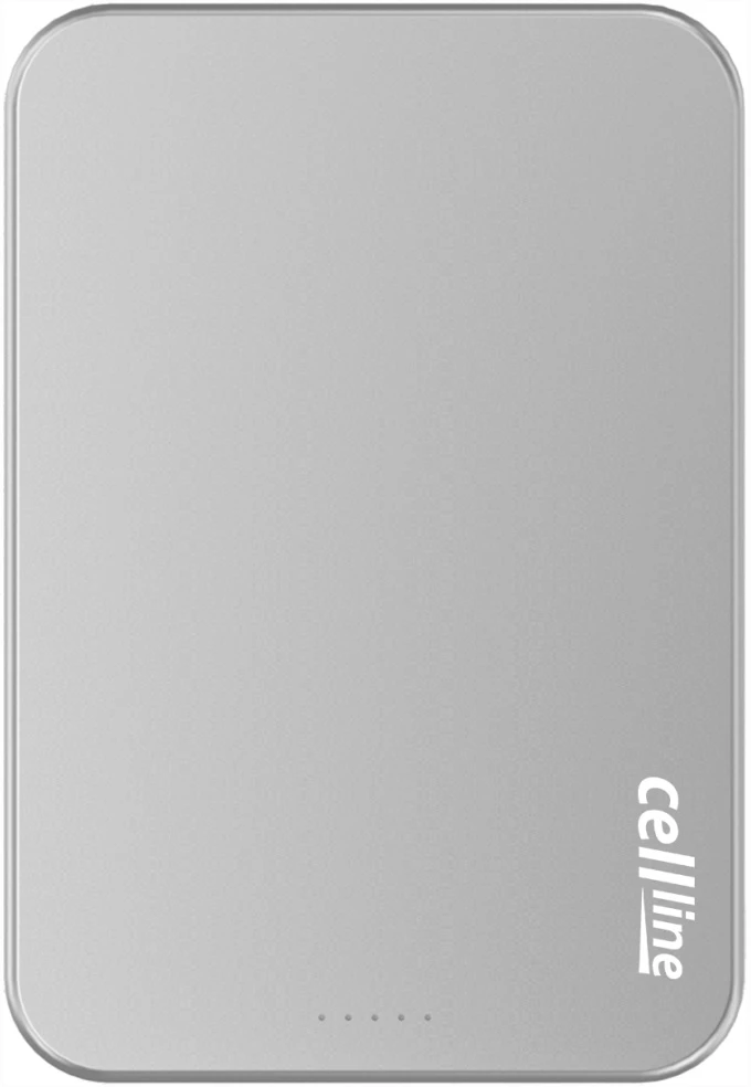 Beline Mini Powerbank Cellline MagSafe 10000mAh Qi2 15W CL-MBP-03 pilkos spalvos Magnetinė belaidė mini Powerbank