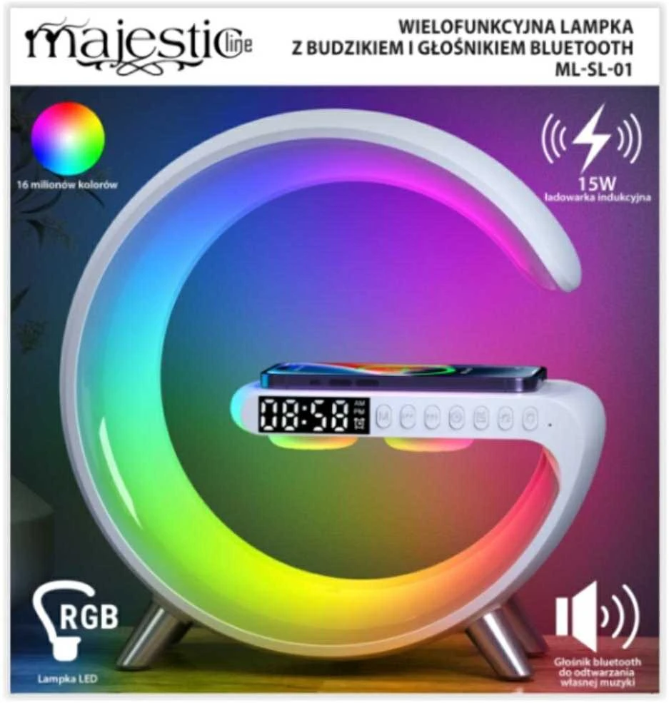 Beline Multifunctional Lamp MajesticLine with alarm clock and bluetooth kolonėlė baltos spalvosZapytaj Chat