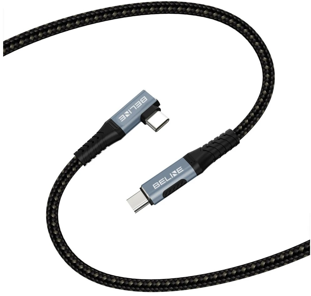 Beline Thunderbolt 4 stačiu kampu jungiamas USB-C laidas 1 m, 48V/5A, 40Gbps, 240W, 8K 60Hz, juodas