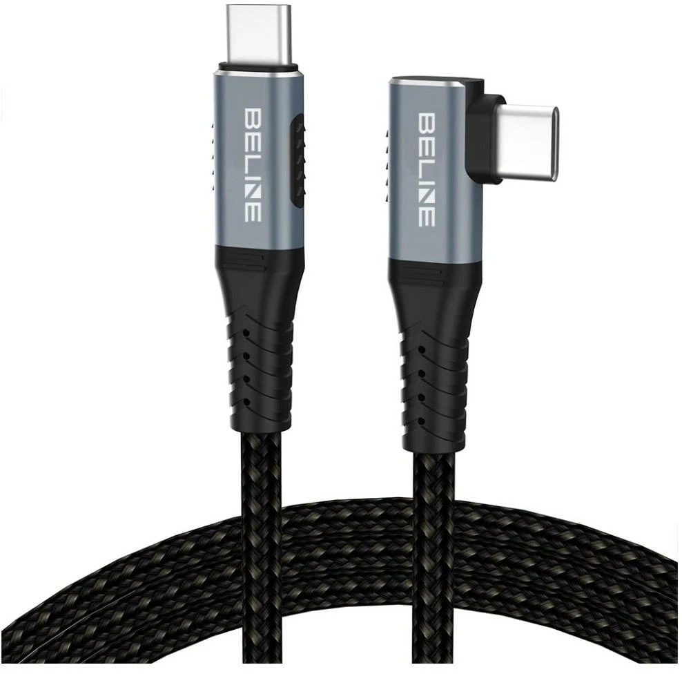 Beline Thunderbolt 4 stačiu kampu jungiamas USB-C laidas 1 m, 48V/5A, 40Gbps, 240W, 8K 60Hz, juodas