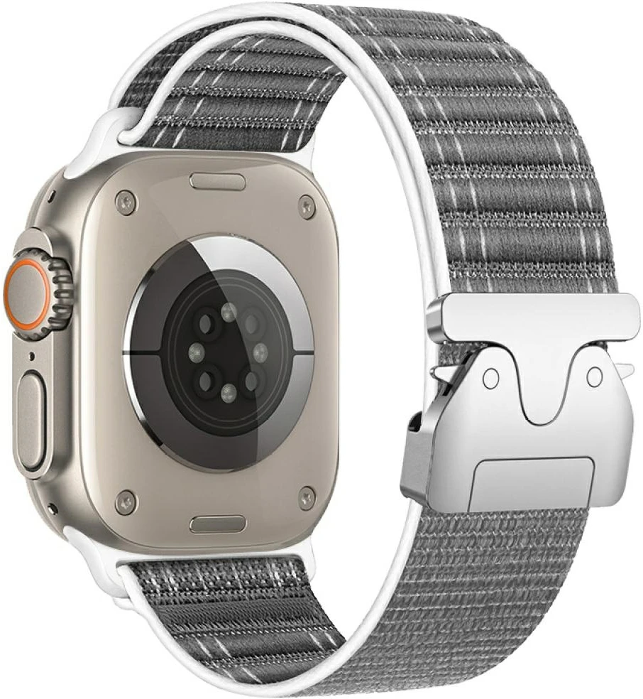 Beline Woven Nylon Diagonal Style Parachute apyrankė for Apple Watch 42/44/45/49mm pilkos spalvos