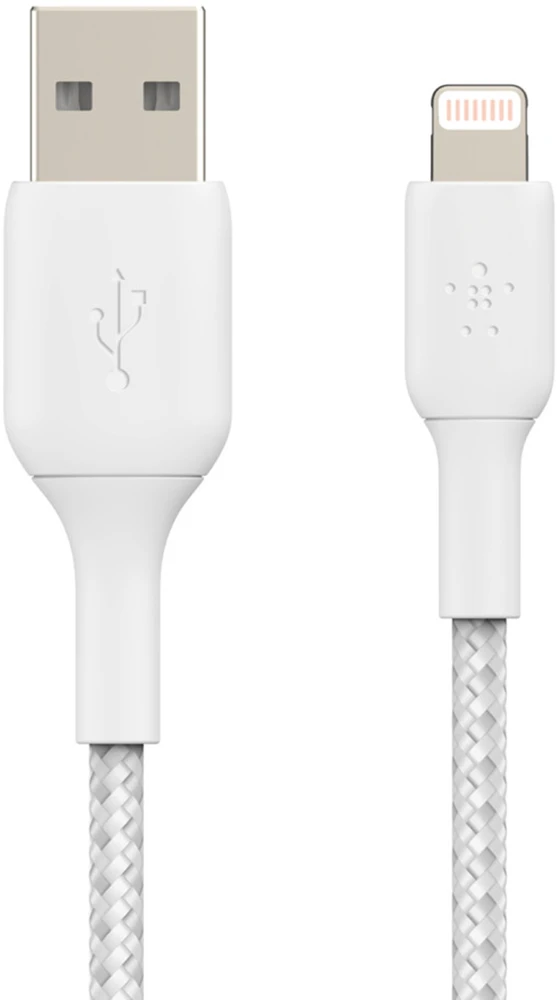 USB kabelis Belkin Boost Charge Braided USB-A to Lightning 1.0m baltas