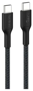 Belkin BoostCharge Pro pintas USB-C į USB-C laidas – 2 metrai – juodas
