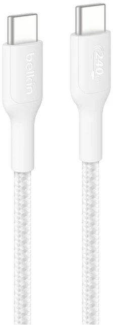 Belkin BoostCharge Pro pintas USB-C į USB-C laidas – 2 metrai – baltas