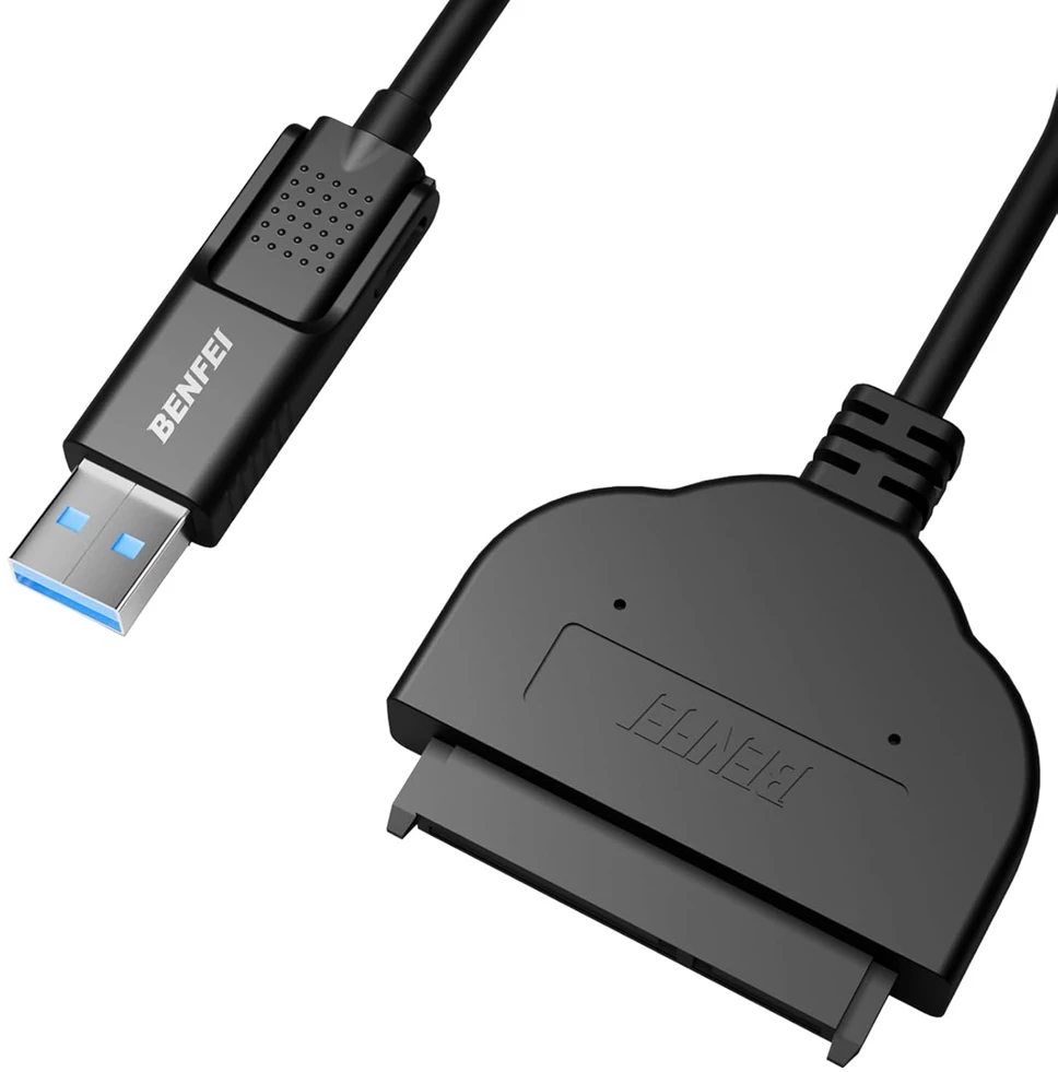 BENFEI laidas USB-C į USB-A 3.0 į SATA III, skirtas 2.5 HDD SSD, juodas