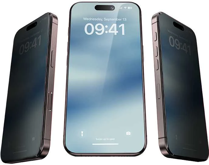 Benks Apsauginis stiklas Air Shield Privacy Glass (TF67) skirtas Apple iPhone 17/16 Pro juodas – 10 vnt