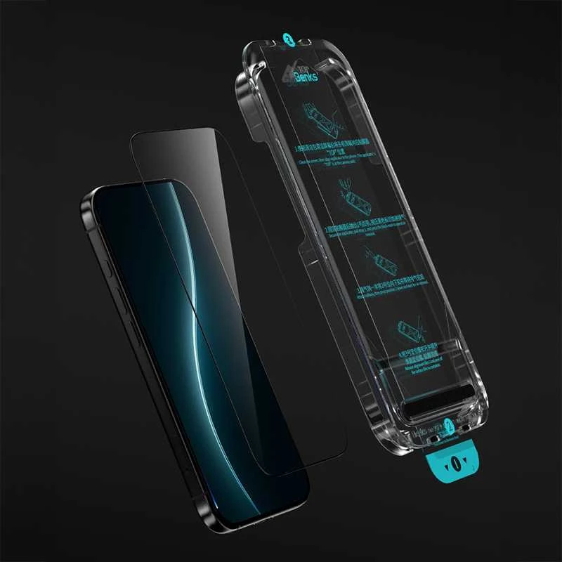 Benks Apsauginis stiklas Glass Warrior HD skirtas Apple iPhone 17/16 Pro juodas