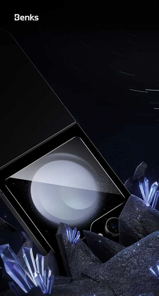 Benks Apsauginis stiklas Glass Warrior HD skirtas Samsung Galaxy Z Flip 6 juodos spalvos