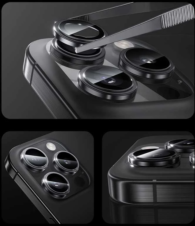 Oem Benks Apsauginis stiklas Glass Warrior Lens Protector telefonui skirtas Apple iPhone 16/16 Plus (objektyvui 2 vnt) pilka